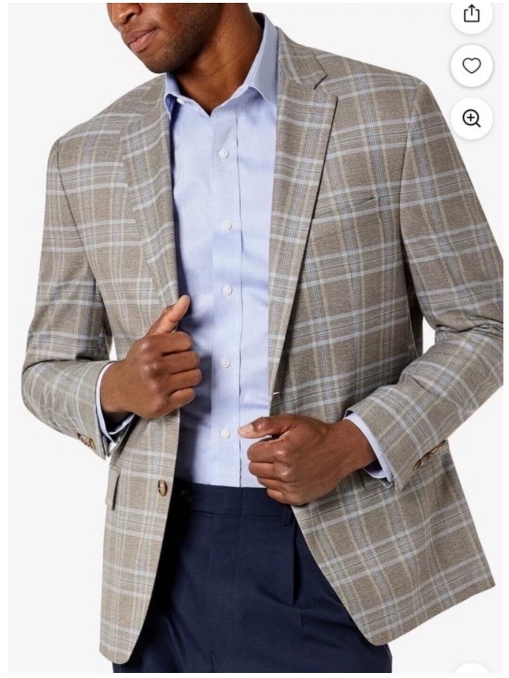 Lauren Ralph Lauren Tan Plaid Ultraflex Blazer